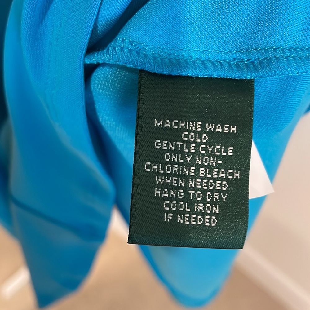 Ralph Lauren faux wrap top dress in Aqua blue. - Picture 9 of 9
